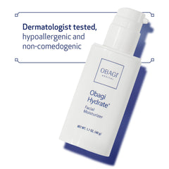Obagi Hydrate cream texture close-up shows rich non-greasy feel