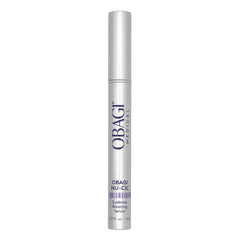Obagi Nu-Cil serum bottle closeup for fuller-looking brows.