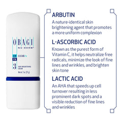 Obagi Nu-Derm Clear Fx label close-up on premium packaging