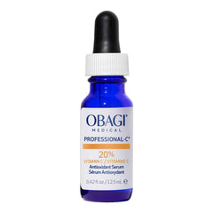Obagi Professional-C 20% Serum bottle close-up highlighting brightening focus.