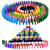 OBTANIM 600pcs colorful wooden domino blocks for creative play and learning.