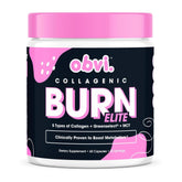 Obvi Burn Elite bottle front showing capsules for daily energy and focus.
