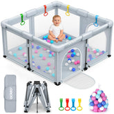 OCATO baby playpen folded compact for easy storage and travel