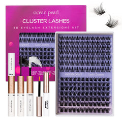 Ocean Pearl Lash Clusters Kit 154pcs with varied lengths for versatile manga looks.