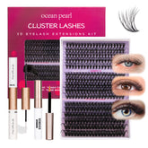 Ocean Pearl lash clusters kit with 320 pieces for at-home salon-style lashes