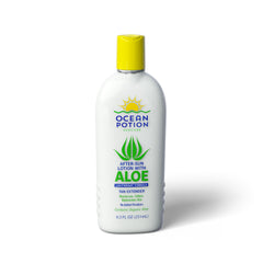 Ocean Potion after sun lotion bottle with aloe vera for soothing hydration after sun exposure
