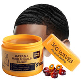Ocean View Deep Waves Pomade jar closeup showing rich texture for defined waves.