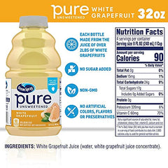 Eight-pack Ocean Spray grapefruit juice bottles for family daily use.