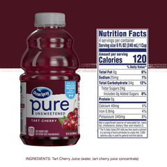 Ocean Spray Tart Cherry juice pour highlights no added sugar and natural juice