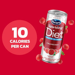 Ocean Spray Sparkling Diet Cranberry Juice Drink poured into a chilled glass for easy at-home enjoyment