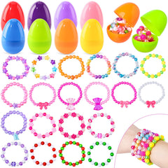 OCHIDO prefilled Easter eggs with bracelets kit for girls, perfect for egg hunts and gift baskets