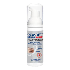 OCuSOFT Lid Scrub Plus Platinum bottle for daily eyelid and lash cleansing.