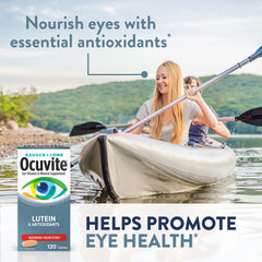 Ocuvite label close-up with essential eye nutrients listed