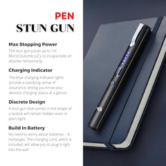 OddsShifter Tactical Stun Pen side profile, slim concealable design for discreet protection.