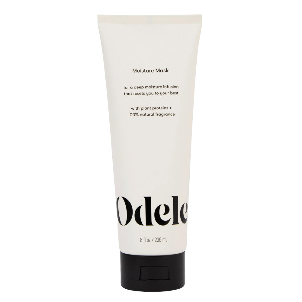 Odele Moisture Hair Mask jar closeup showing deep hydration for all hair types.