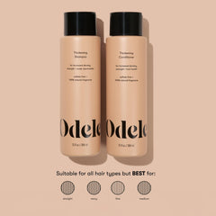 Odele Thickening Set packaging box showcases premium sulfate-free formula for thinning hair.