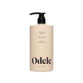 Odele Volumizing Shampoo bottle shows sleek design for weightless moisture and shine