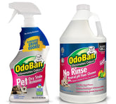 OdoBan Pet Solutions Oxy Stain Remover spray bottle targets pet stains for quick cleaning.