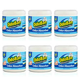 OdoBan solid odor absorber linen jar pack6 in living room, delivers long-lasting freshness.