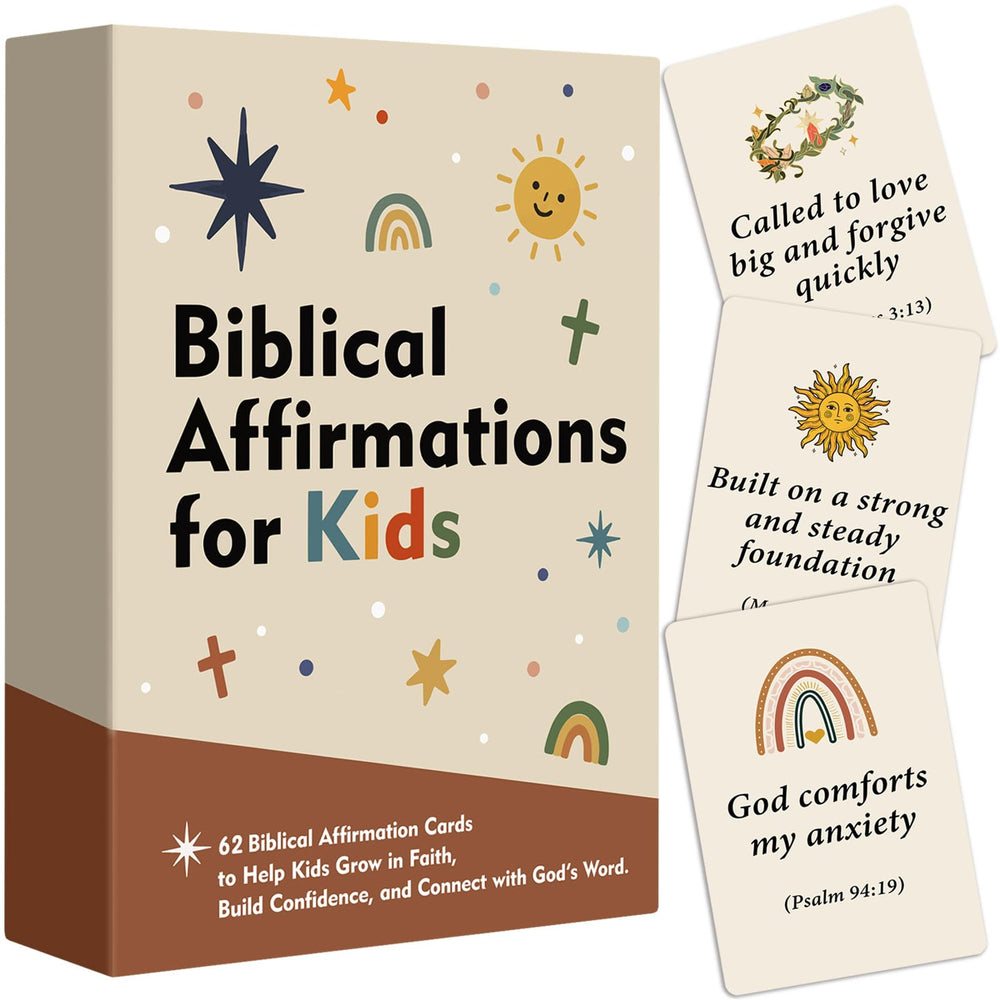Odrano biblical affirmations for kids card set with colorful illustrations for daily encouragement