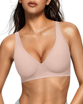 OEAK Deep V wireless bra with plunge for a flattering neckline under tops.