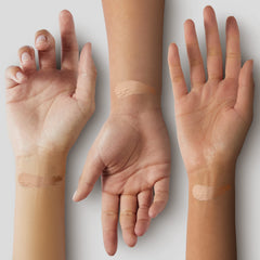 OETUIOW Coverage and brightening swatch demonstrates even complexion.
