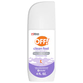 OFF! Clean Feel Spritz bottle showing fragrance-free, long-lasting protection for outdoor adventures.