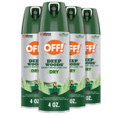 OFF! Deep Woods aerosol four-ounce cans ready for outdoor protection.