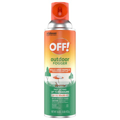 OFF! fogger sprayer near a deck during an outdoor gathering.
