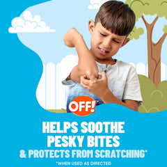 OFF! patches applied on skin demonstrate flush wear for comfortable bite care.