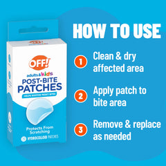 OFF! hydrocolloid closeup shows skin-friendly, latex-free patch design.