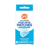 OFF! post-bug bite patches packaging highlights easy, mess-free relief for adults and kids.