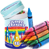 Officygnet 16-color jumbo crayons in a compact box for travel-friendly coloring