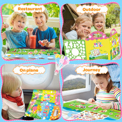 Officygnet reusable sticker book with a convenient handle for travel fun.