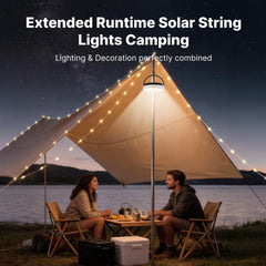 OGERY 49.2ft LED layout for expansive patio illumination and campsite ambiance.