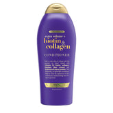 OGX Biotin Collagen conditioner bottle for volume and nourishment.