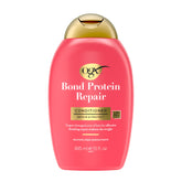 OGX Repair & Protect Bond Protein Repair Conditioner bottle front highlights protective formula for damaged hair.