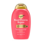 OGX Repair & Protect Bond Shampoo bottle highlights bond repair formula for damaged hair.