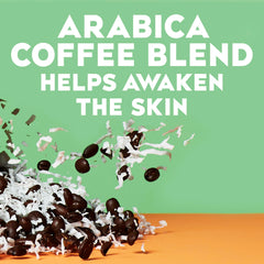 OGX coconut coffee exfoliating scrub texture close-up highlighting exfoliation.