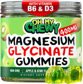 OH MY CHEWY center-filled magnesium gummies bottle image for family use.