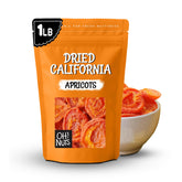 Oh! Nuts dried apricots California front bag shows freshness and no added sugar
