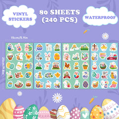 OHOME Easter stickers with flower patterns for playful cards and party favors.