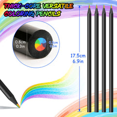 OHOME rainbow-colored pencils close-up show rich pigments and durability.