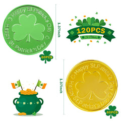 OHOME gold shamrock coins featuring embossed clovers for St Patrick's Day.