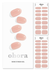 Ohora N Bare Apricot nail strip close-up with salon-like finish.