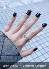 ohora semi cured gel nail strips onyx accent detail demonstrates versatile design options