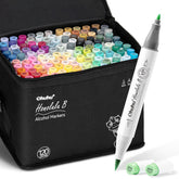 Ohuhu alcohol markers brush tip 120-color set for vibrant illustrations