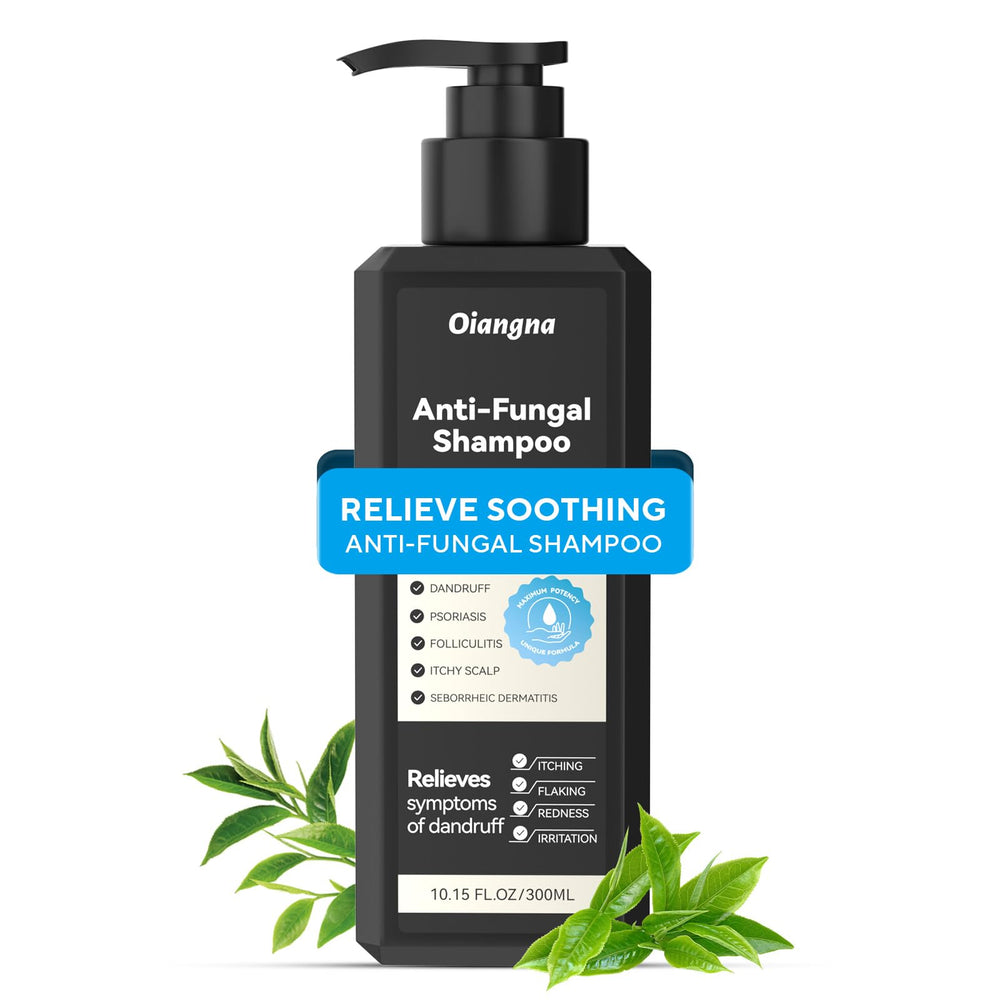 Oiangna Anti-Fungal Shampoo bottle shown for gentle scalp relief and daily use.