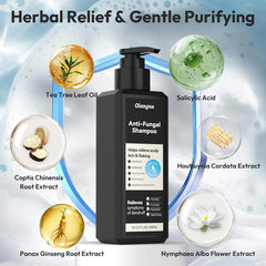 Oiangna bottle highlights tea tree oil and botanicals for balance.