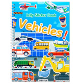 OIBUTUR jelly sticker book, vehicles scene 01, sticky silicone travel stickers for car trips